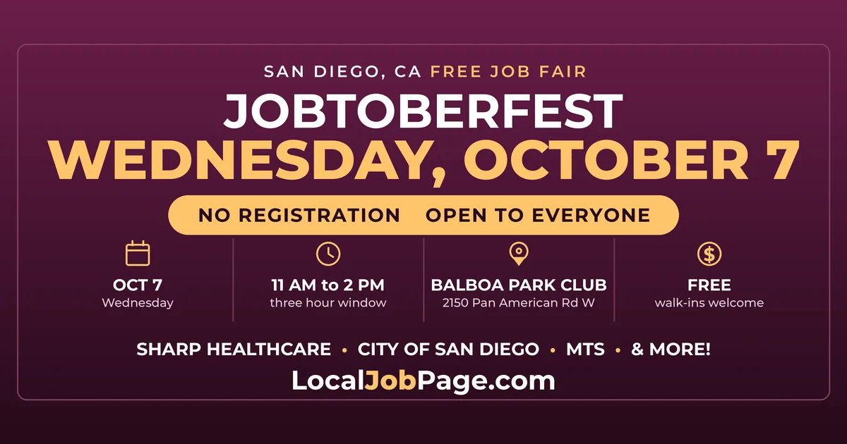 Jobtoberfest Returns to Balboa Park October 7: A Free San Diego Job Fair Open to Everyone