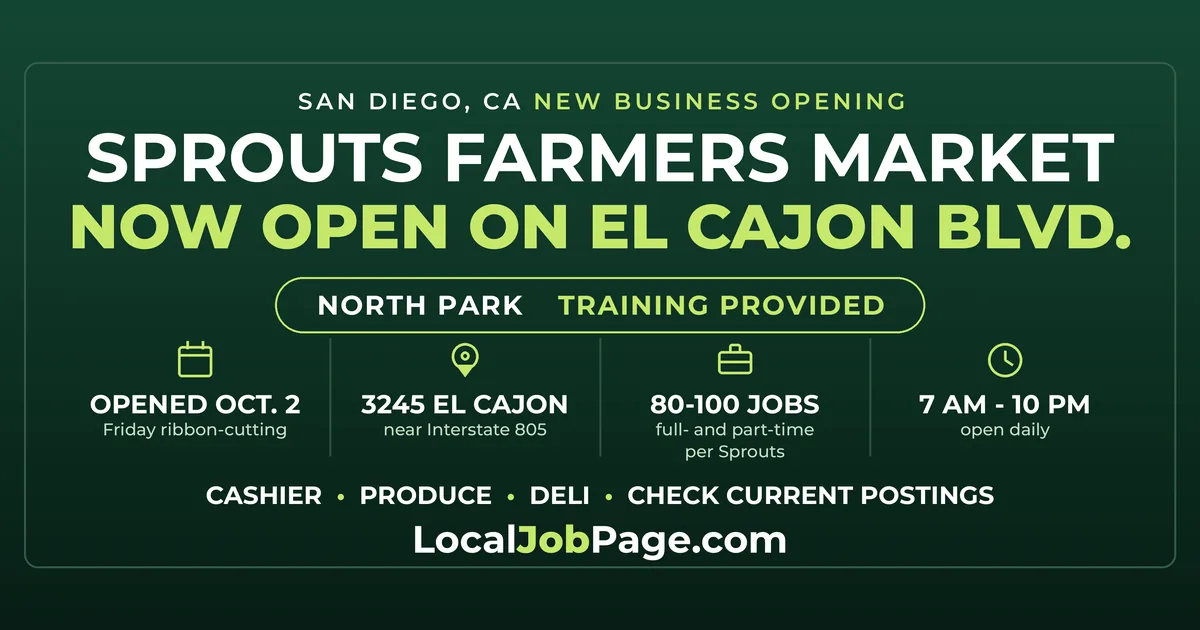 Sprouts Farmers Market Opens on El Cajon Boulevard: What It Means for North Park Grocery Jobs